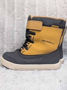 Merrell Kids' Black and Tan Insulated Snow Boots